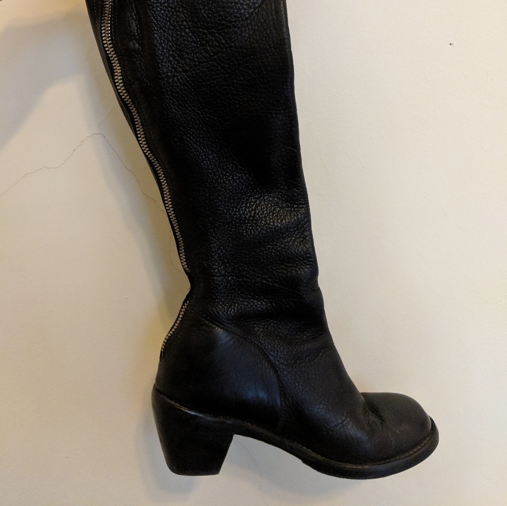 Guidi knee high back zip boots